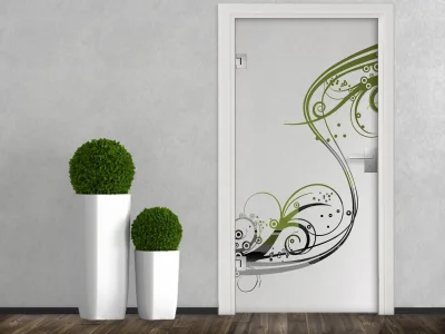 Glastür Milchglasfolie Wellenornament