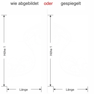 Glastür Milchglasfolie Wellenornament - Ansicht Ausrichtung und Farbauswahl