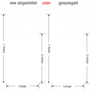 Glastür Milchglasfolie Yin & Yang - Ansicht Ausrichtung mit Farbauswahl Vorschlag 1