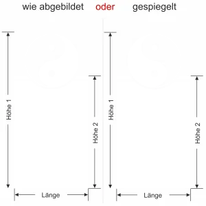 Glastür Milchglasfolie Yin & Yang - Ansicht Ausrichtung mit Farbauswahl Vorschlag 1