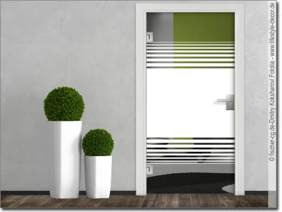 Glastür Sichtschutzfolie Gestreift