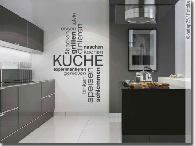 Wandtattoo Küche | Schöne Wortwolke für die Küchenwand