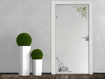 Glastür Milchglasfolie Dekorecken