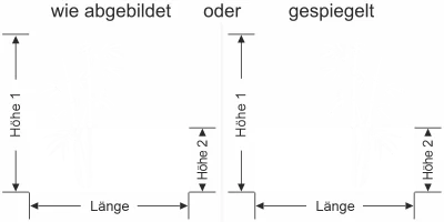 Milchglas Sichtschutzfolie Bambuspflanze - Ansicht Ausrichtung mit Farbauswahl und Anleitung zur Größenberechnung - Vorschlag 1