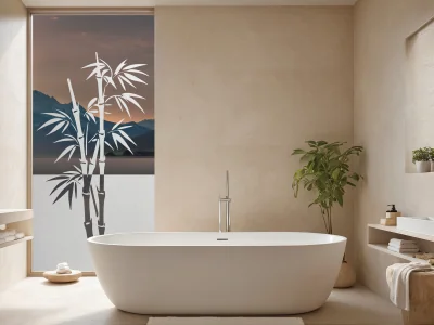 Milchglas Sichtschutzfolie Bambuspflanze