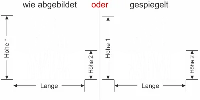 Milchglas Sichtschutzfolie Wiesengräser - Ansicht Ausrichtung mit Farbauswahl und Anleitung zur Größenberechnung - Vorschlag 1