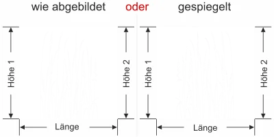 Milchglas Sichtschutzfolie Wiesengräser - Ansicht Ausrichtung mit Farbauswahl und Anleitung zur Größenberechnung - Vorschlag 2