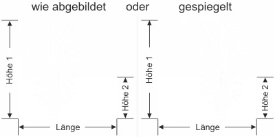 Milchglasfolie Asiatischer Bambus - Ansicht Ausrichtung mit Farbauswahl und Anleitung zur Größenberechnung - Vorschlag 1
