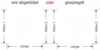 Milchglasfolie Bambusstrauch im Kreis - Ansicht Ausrichtung mit Farbauswahl und Anleitung zur Größenberechnung - Vorschlag 2