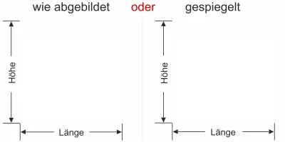 Milchglasfolie Gewerbe Bordüre Griechenland - Ansicht Ausrichtung mit Farbauswahl