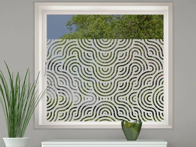Milchglasfolie Gewerbe Circle Motion auf Fenster