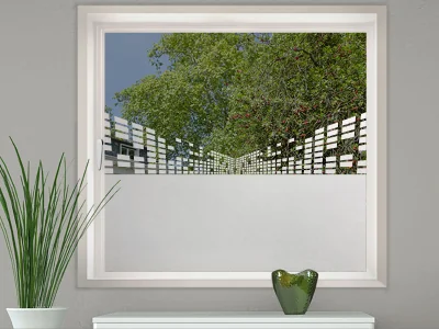 Milchglasfolie Gewerbe Fluchtperspektive auf Fenster