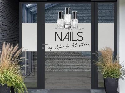 Milchglasfolie Gewerbe Kosmetik auf Eingangstür