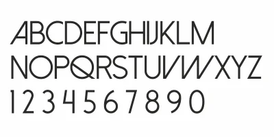 Milchglasfolie Gewerbe Kosmetik - Ansicht Alphabet 1.Zeile