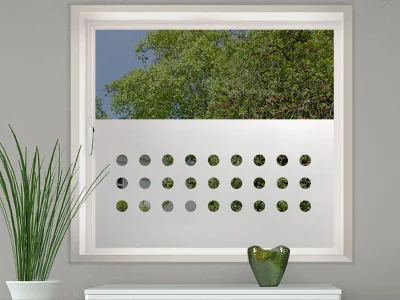 Milchglasfolie Gewerbe Kreise auf Fenster