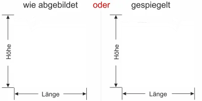 Milchglasfolie Gewerbe Modern Art - Ansicht Ausrichtung und Farbauswahl