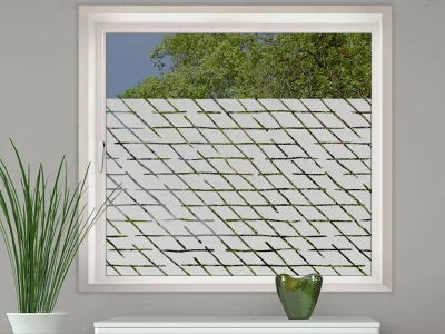Milchglasfolie Gewerbe Schraffur auf Fenster