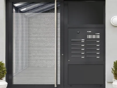 Milchglasfolie Gewerbe Streifen 1/0,5