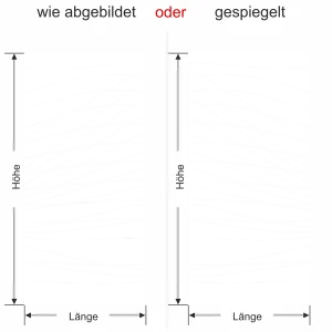 Milchglasfolie Gewerbe Streifenmuster - Ansicht Farbauswahl und Ausrichtung