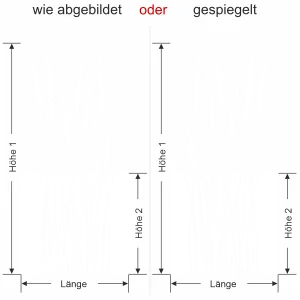 Milchglasfolie Sommergras - - Ansicht Ausrichtung mit Farbauswahl und Anleitung zur Größenberechnung - Vorschlag 1