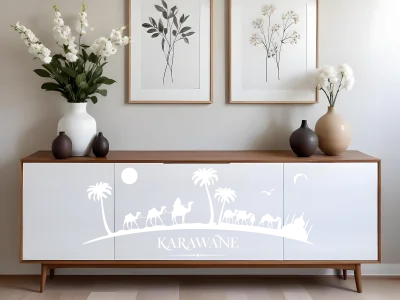 Möbelsticker Wüste - Ansicht Ausrichtung und Farbauswahl