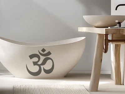 Möbeltattoo mit Om Zeichen