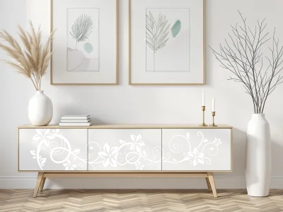 Möbeltattoo mit stilvoller Rankenpracht - Ansicht Ausrichtung und Farbauswahl