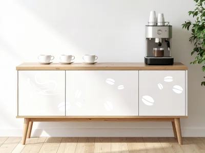 Möbeltattoo Tasse mit Kaffeebohnen