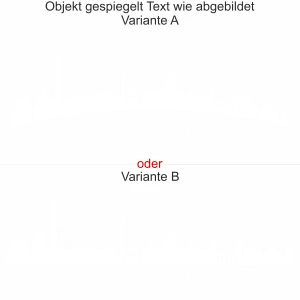 Silhouette von Hannover als Aufkleber für Möbel - Ansicht Ausrichtung mit Farbauswahl und Variante