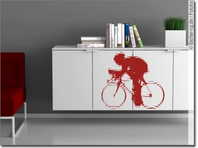 Möbeldesign Rennrad - Möbeltattoo mit Rennradfahrer