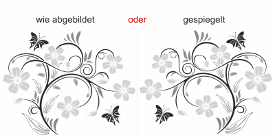 Möbeltattoo mit dekorativer Ranke - Ansicht Ausrichtung