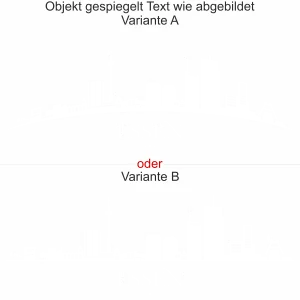 Konturgeschnittene Möbelfolie mit Essener Skyline - Ansicht Ausrichtung mit Farbauswahl und Variante