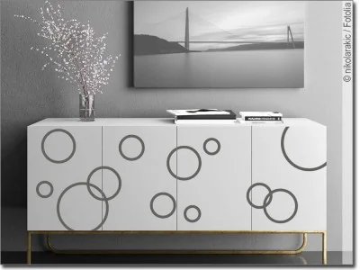 Möbelfolie Set Kreise - Aufkleber Set für Möbel mit Kreise Design