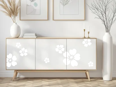 Moebelfolie Set mit Blumen - Ansicht Farbauswahl