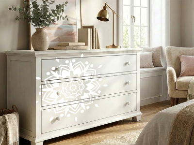 Möbelsticker Mandala auf Kommode