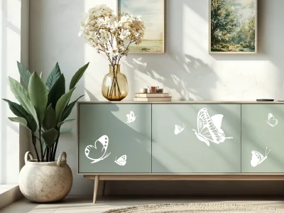 Ansicht Wunschfarbe Sticker für Möbel Schmetterlinge