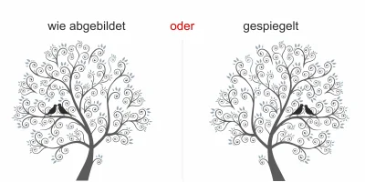 Möbeltattoo mit buntem Baum - Ansicht Ausrichtung