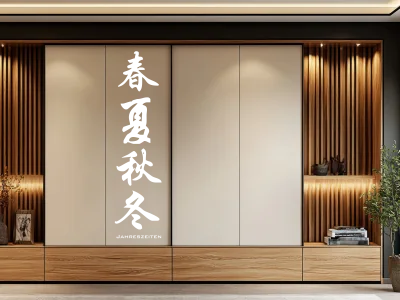 Möbeltattoo mit chinesischem Zeichen für die Jahrezeiten - Ansicht Farbauswahl