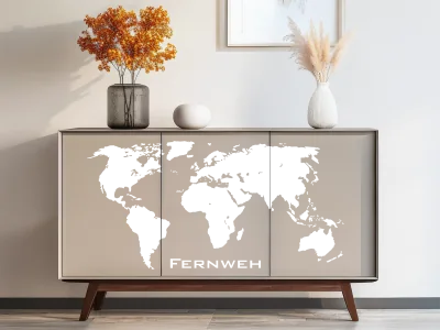 Aufkleber für Möbel Weltkarte - Ansicht Farbauswahl