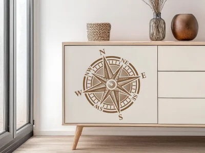 Möbeltattoo Kompass