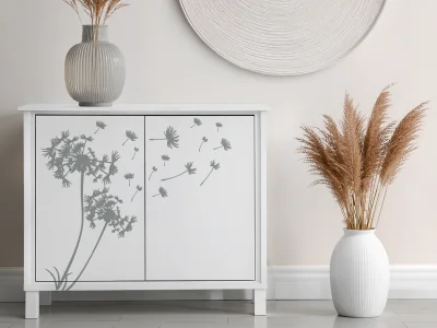 Aufkleber für Möbel mit Pusteblume im Wind
