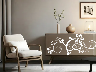 Möbeltattoo mit schönem stilvollen Ornament - Ansicht Ausrichtung und Farbauswahl