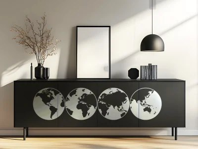 Weltkarte als dekorativer Möbelaufkleber