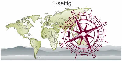 Reisemobildekor Weltkarte mit Kompassrose