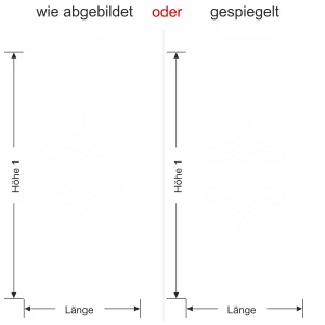 Sichtschutz für Glas Noblesse - Ansicht Ausrichtung mit Farbauswahl