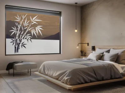 Sichtschutz Milchglasfolie Bambus im Wind