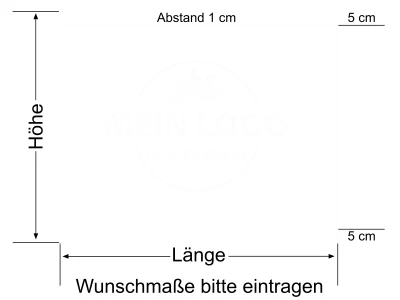 Sichtschutz Milchglasfolie mit zwei Streifen und Logo - Ansicht Beispielbild mit Farbauswahl