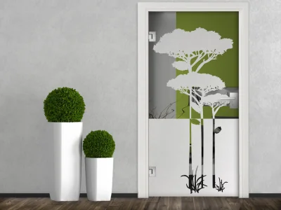 Sichtschutz Milchglasfolie Savannenbaum