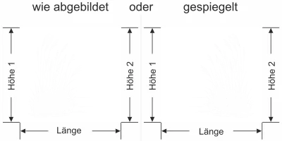 Sichtschutz Milchglasfolie Ufergräser - Ansicht Ausrichtung mit Farbauswahl und Anleitung zur Größenberechnung - Vorschlag 2