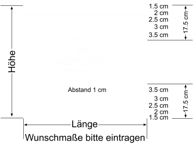 Sichtschutz mit Streifen und Firmenlogo - Ansicht Beispielbild mit Farbauswahl